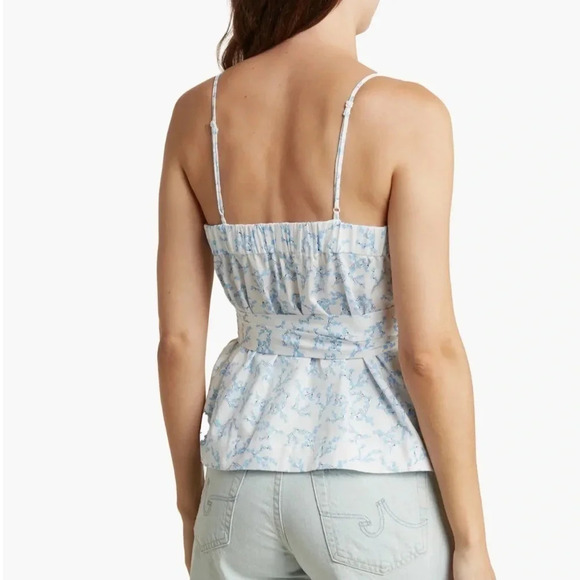 FRNCH Blossom Floral Cotton Authentic Wrap Top - Picture 2 of 3